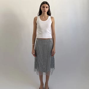 Jupe Lumière Argent - Jupe Mi-Longue Sequins