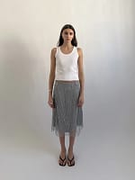 Jupe Lumière Argent - Jupe Mi-Longue Sequins